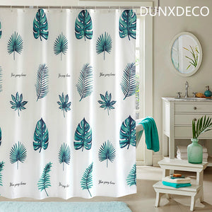 Shower Curtain Bathroom Waterproof Cortinas Nordic Simple Leaf Print Polyester Fabric Rideau Fresh New Home Decoration