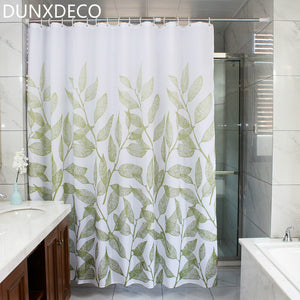 Shower Curtain Bathroom Waterproof Cortinas Artistic Modern Plant Green Leaf Polyester Fabric Rideau Home Decoration