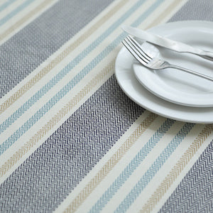 Tablecloth Table Cover Fabric Mat Nordic Style Simple Classical Yarn Dyed Stripe Modern French Style Home Party Deco