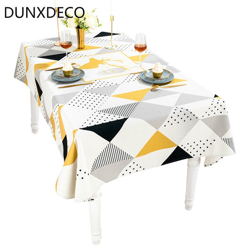 Tablecloth Simple Table Cover Fabric Modern Golden Deer Artistic Geometric Home Desk Decoration Cloth