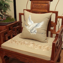 Load image into Gallery viewer, Cushion Cover Sofa Decorative Pillow Case Chinese Style Flying Crane Elegant Embroidery Linen Cotton Home Textile