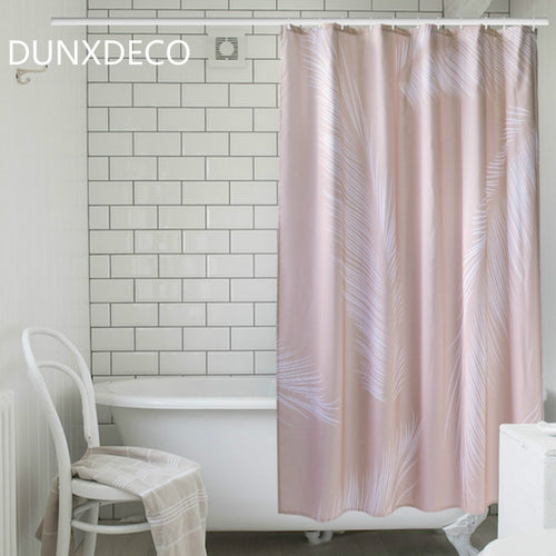 Shower Curtain Bathroom Waterproof Cortinas Nordic Simple Palm Pink Green Polyester Fabric Rideau Art Home Decoration