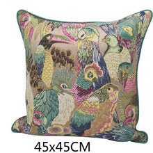 Load image into Gallery viewer, Cushion Cover Decorative Pillow Case Modern American Style Jungle Birds Parrot jacquard Art Design Coussin Sofa Decor