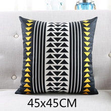 Load image into Gallery viewer, Cushion Cover Decorative Pillow Case Modern Yellow Black Geometric Soft Short Brush Coussin Sofa Decor