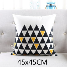 Load image into Gallery viewer, Cushion Cover Decorative Pillow Case Modern Yellow Black Geometric Soft Short Brush Coussin Sofa Decor