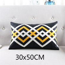 Load image into Gallery viewer, Cushion Cover Decorative Pillow Case Modern Yellow Black Geometric Soft Short Brush Coussin Sofa Decor