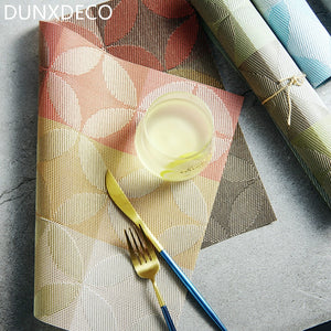 Table Placemat Pot Plate Bow Holder Mat Simple Geometric  PVC Knitting Dinner Desk Decoration Thermal Insulation 4PCS