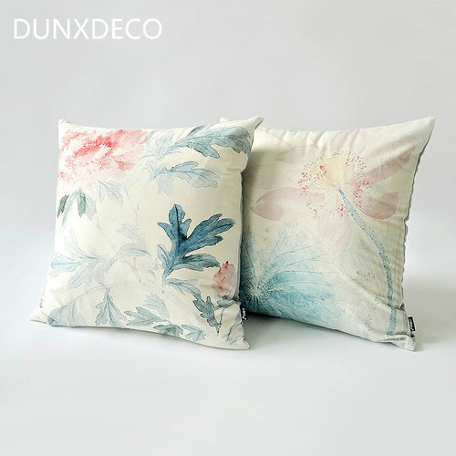 Cushion Cover Decorative Pillow Case Modern Artistic Simple Chinese Flora Water Ripple Painting Soft Coussin Fresh Deco