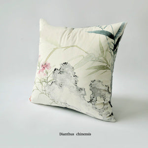 Cushion Cover Decorative Pillow Case Modern Artistic Simple Chinese Flora Water Ripple Painting Soft Coussin Fresh Deco