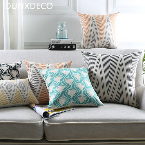 Cushion Cover Decorative Pillow Case Modern Fresh Nordic Geometric Lines Art Coussin Sofa Room Decoration