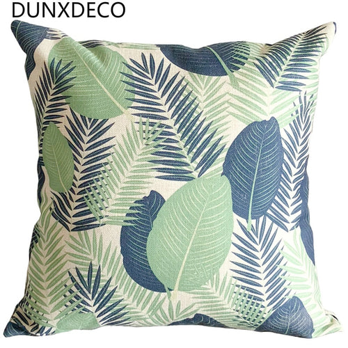 Cushion Cover Decorative Pillow Case Modern Nordic Plants Fresh Leaf Linen Cotton Blend Textile Sofa Bedding Deco