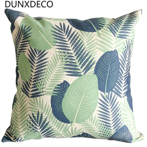 Cushion Cover Decorative Pillow Case Modern Nordic Plants Fresh Leaf Linen Cotton Blend Textile Sofa Bedding Deco