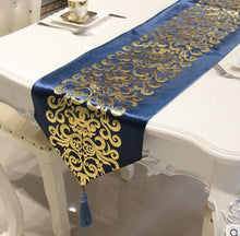 Load image into Gallery viewer, European Luxury Velvet Gilded Table Runner Tablecloth Embroidered Gloden Table Runners Table Flag Dinner Mats Home Textile