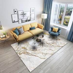 Fashion European style Imitation white gold marble rug velvet Bedroom carpet customize Living room kitchen mat non-slip carpet