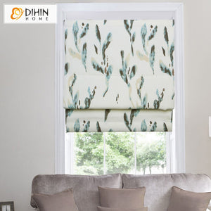 Printed Blackout Curtain For Door/Bedroom/Living Room Rollor Blinds Cotton/Linen Cloth Roman Blinds