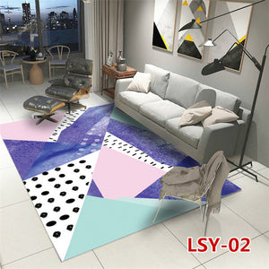 Modern Nordic Style Metal Golden Carpet Black Geometric Living room Bedroom decor Rug and Carpets Parlor Tapete Metal Wind Mats