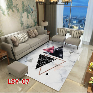 Modern Nordic Style Metal Golden Carpet Black Geometric Living room Bedroom decor Rug and Carpets Parlor Tapete Metal Wind Mats