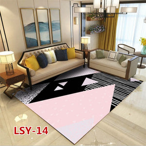 Modern Nordic Style Metal Golden Carpet Black Geometric Living room Bedroom decor Rug and Carpets Parlor Tapete Metal Wind Mats