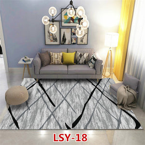 Modern Nordic Style Metal Golden Carpet Black Geometric Living room Bedroom decor Rug and Carpets Parlor Tapete Metal Wind Mats