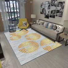 Load image into Gallery viewer, Modern European Gold color carpet Living room floor mat coffee table bedroom bedside mat printed velvet 140x200cm non-slip rug