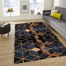 Load image into Gallery viewer, Modern European Gold color carpet Living room floor mat coffee table bedroom bedside mat printed velvet 140x200cm non-slip rug