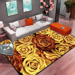 Abstract Living Room Carpets Gold leaf Hallway Bedroom Decorative Kids Play Carpet Anti-slip Area Rug Floor Children Room Mats