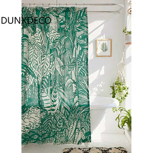 Shower Curtain Bathroom Waterproof Cortinas Modern Forest Green Plants Polyester Fabric Rideau Artistic Home Decoration