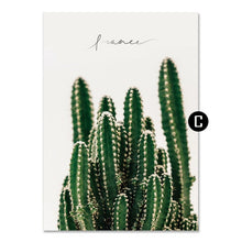 Load image into Gallery viewer, ART ZONE Green Cactus Art Poster Plant Leaves Minimalist Wall Art Canvas Painting Living Room Bedroom Home Decor Painting