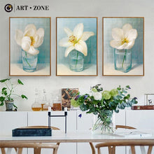 Load image into Gallery viewer, ART ZONE Lily Flower Canvas Painting Classic Still Life Wall Art Poster Picture Modern Living Room Home Decor Canvas Painting