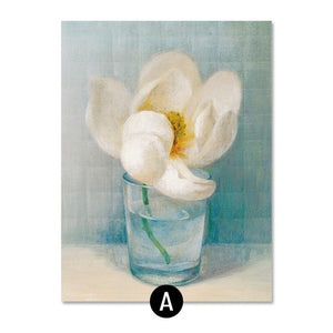 ART ZONE Lily Flower Canvas Painting Classic Still Life Wall Art Poster Picture Modern Living Room Home Decor Canvas Painting