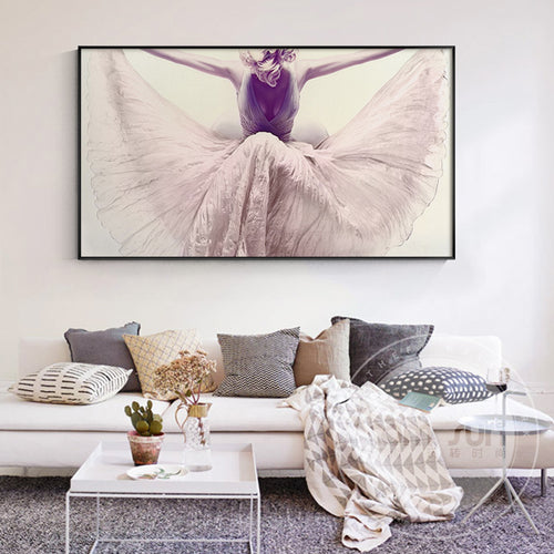 Girlish Elegant ballet dancer Poster And Print Canvas Wall Art Picture for Living Room Bedroom Modern Home Cuadros Decoracion