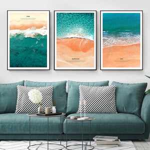 Nordic Seascape Beach With Quote Canvas Painting Posters Print Wall Art Pictures For Living Room Bedroom Aisle Unique View Decor