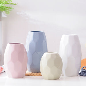 Modern Nordic Ceramic vases ornaments Crafts Geometric flower vase  Decorative  centerpieces for weddings home decoration