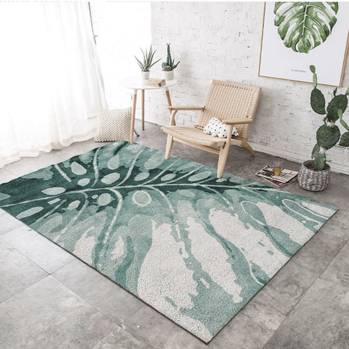 Nordic flowers living room carpet leave tea table rug bedroom large tapete soft sofa rectangular coffee mat rug kids room pad