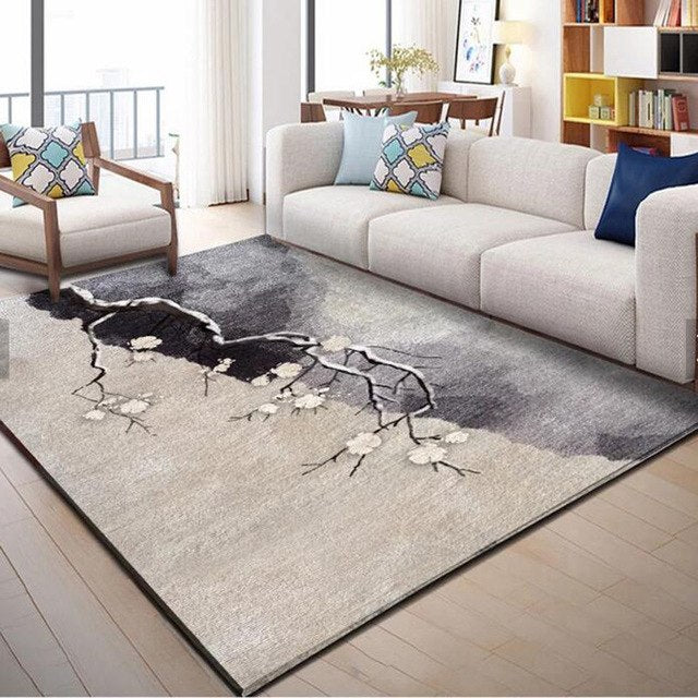 Nordic flowers living room carpet leave tea table rug bedroom large tapete soft sofa rectangular coffee mat rug kids room pad