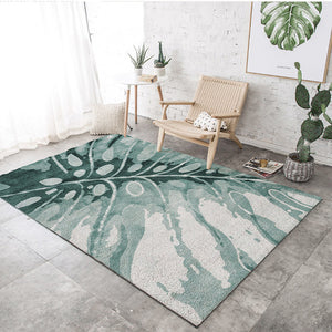 Nordic flowers living room carpet leave tea table rug bedroom large tapete soft sofa rectangular coffee mat rug kids room pad