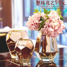 Load image into Gallery viewer, Gold Modern Creative art Glass flowers vase home decor crafts room wedding decoration objects parlor study vase ornaments gifts