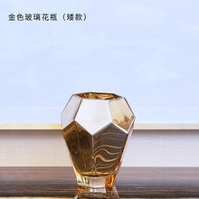 Load image into Gallery viewer, Gold Modern Creative art Glass flowers vase home decor crafts room wedding decoration objects parlor study vase ornaments gifts