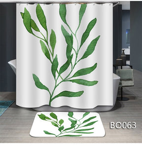 Green Leaf Printed Shower Curtain Nordic Plant Bathroom Curtain High Quality Waterproof rideau de douche New cortina ducha