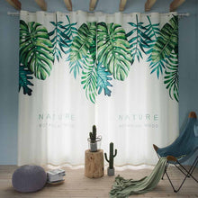 Load image into Gallery viewer, Balcony Curtains Free Shipping.Customized Size Modern Nordic Green Plant Leaves Digital Printing Curtains for Window.