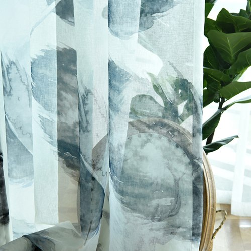 Bedroom Curtain Patterns Single Panels Gray 3D Curtains For Living Room Window Treatments Nordic Digital Printed Feather