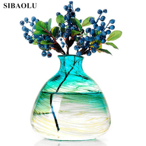 Nordic INS Glass Vase Fashion Wedding Vases for Flowers Home Decor Artificial Flower Vase Wedding Tabletop Decoration Glass Vase