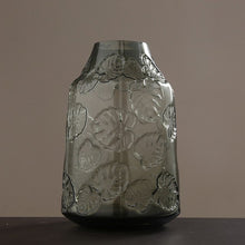 Load image into Gallery viewer, Modern Glass Vase with Leaf Pattern as Flower Vase Home Decor