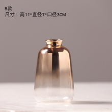 Load image into Gallery viewer, Modern minimalist glass vase ornament home living room TV cabinet hydroponics small golden vases Gradual change model flower