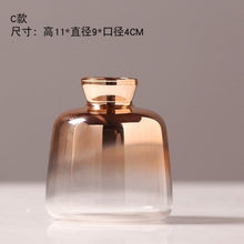 Load image into Gallery viewer, Modern minimalist glass vase ornament home living room TV cabinet hydroponics small golden vases Gradual change model flower