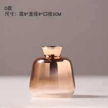 Load image into Gallery viewer, Modern minimalist glass vase ornament home living room TV cabinet hydroponics small golden vases Gradual change model flower